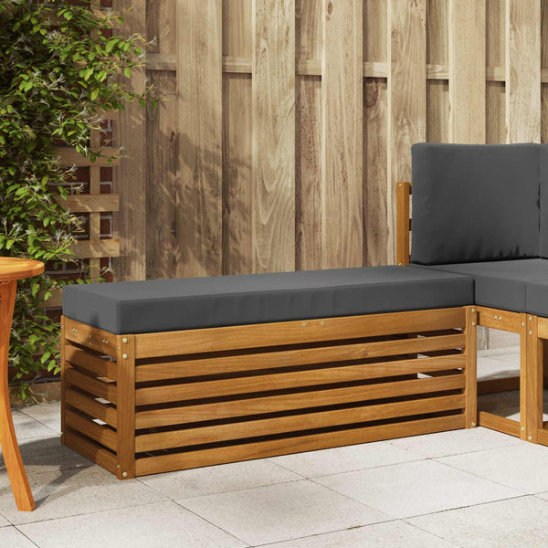 Hocker Bank mit Kissen, Natur/Anthrazit, 115cm