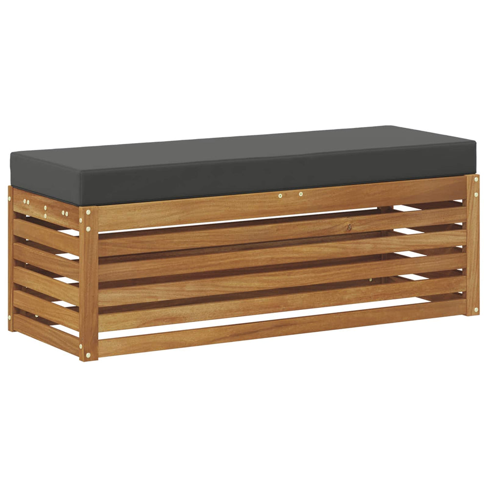 Hocker Bank mit Kissen, Natur/Anthrazit, 115cm