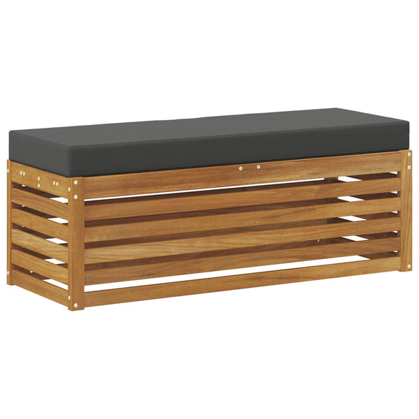 Hocker Bank mit Kissen, Natur/Anthrazit, 115cm