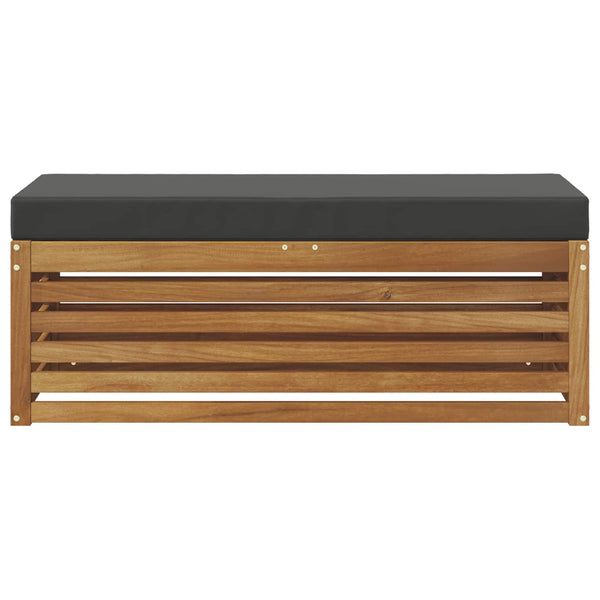 Hocker Bank mit Kissen, Natur/Anthrazit, 115cm