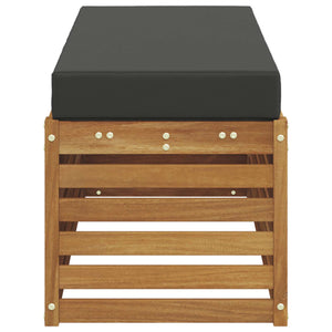 Hocker Bank mit Kissen, Natur/Anthrazit, 115cm
