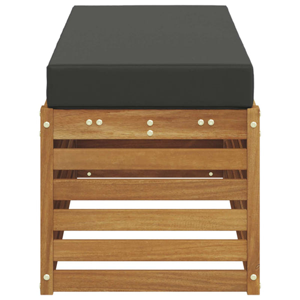 Hocker Bank mit Kissen, Natur/Anthrazit, 115cm