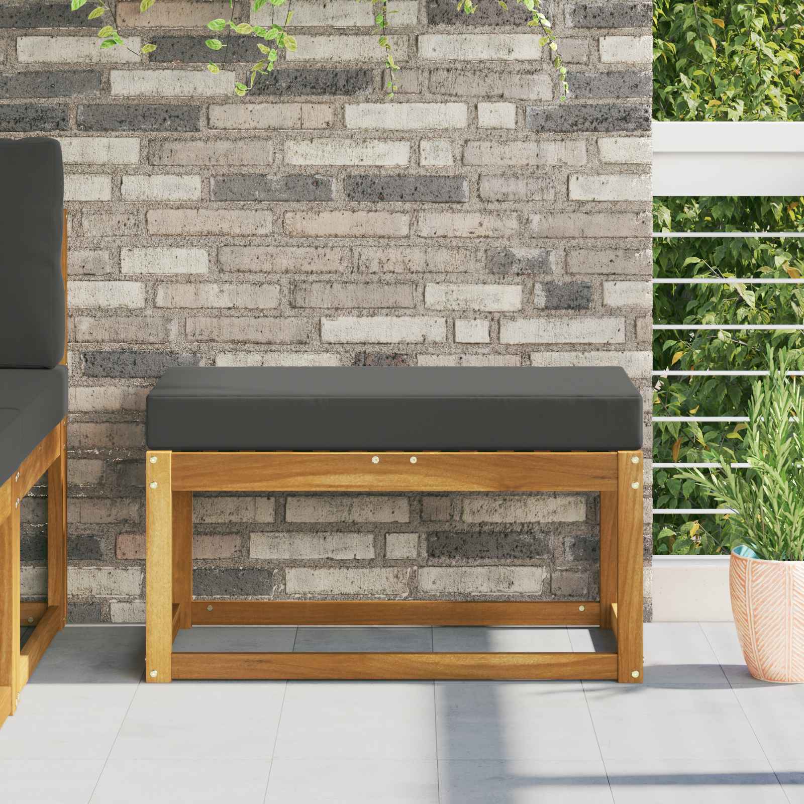 Anthrazit Outdoor Sitzkissen 80x40