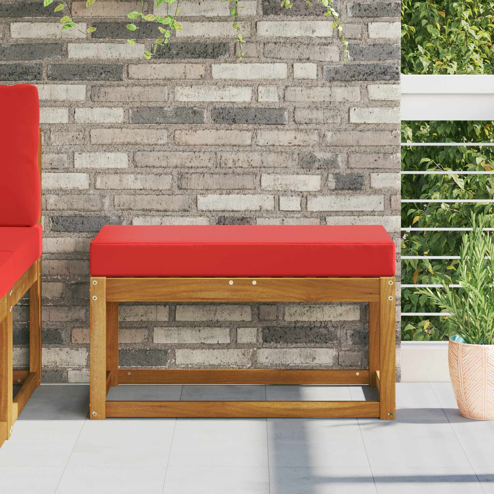 Rotes Outdoor Sitzkissen 80x40 cm