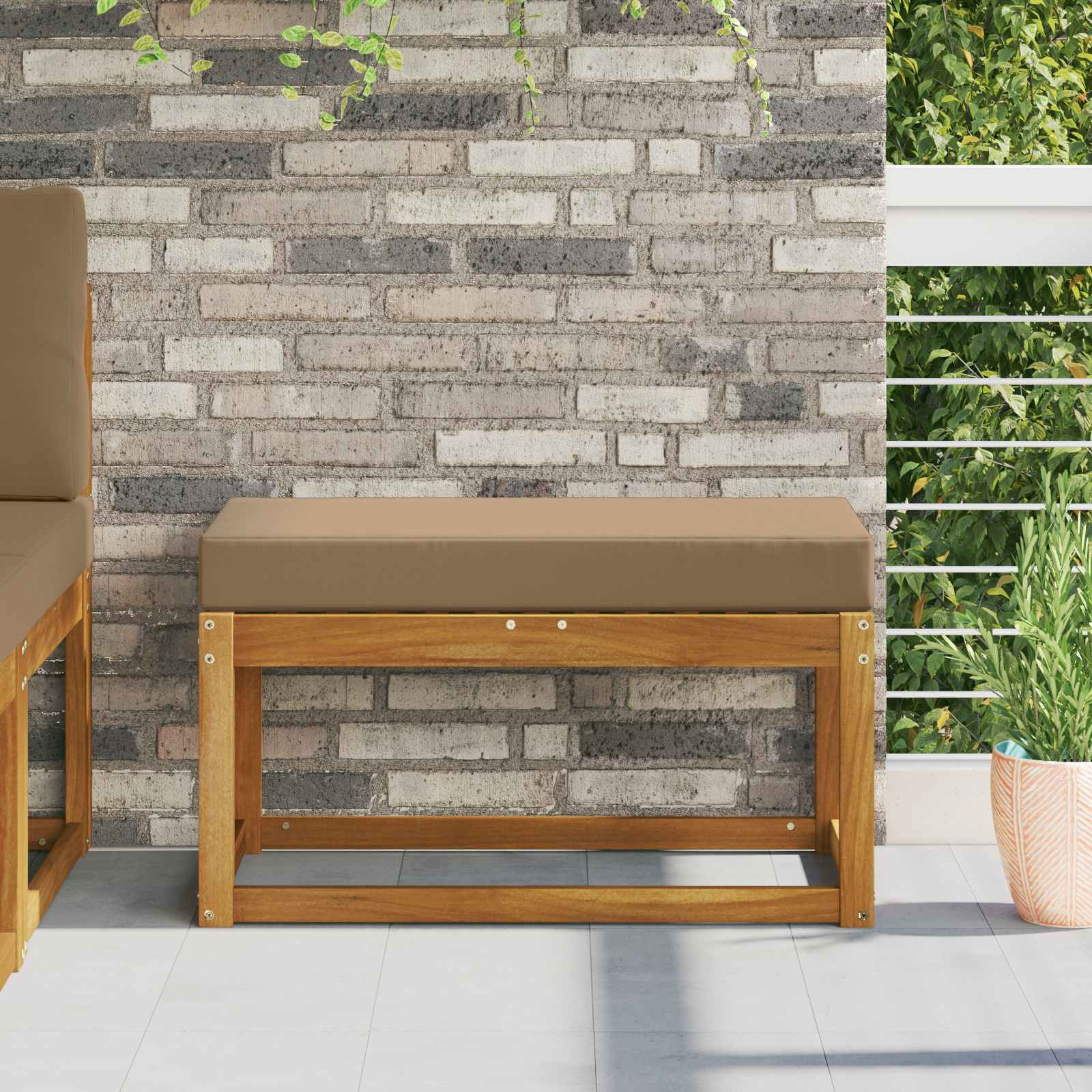Outdoor Sitzkissen Taupe 80x40 cm