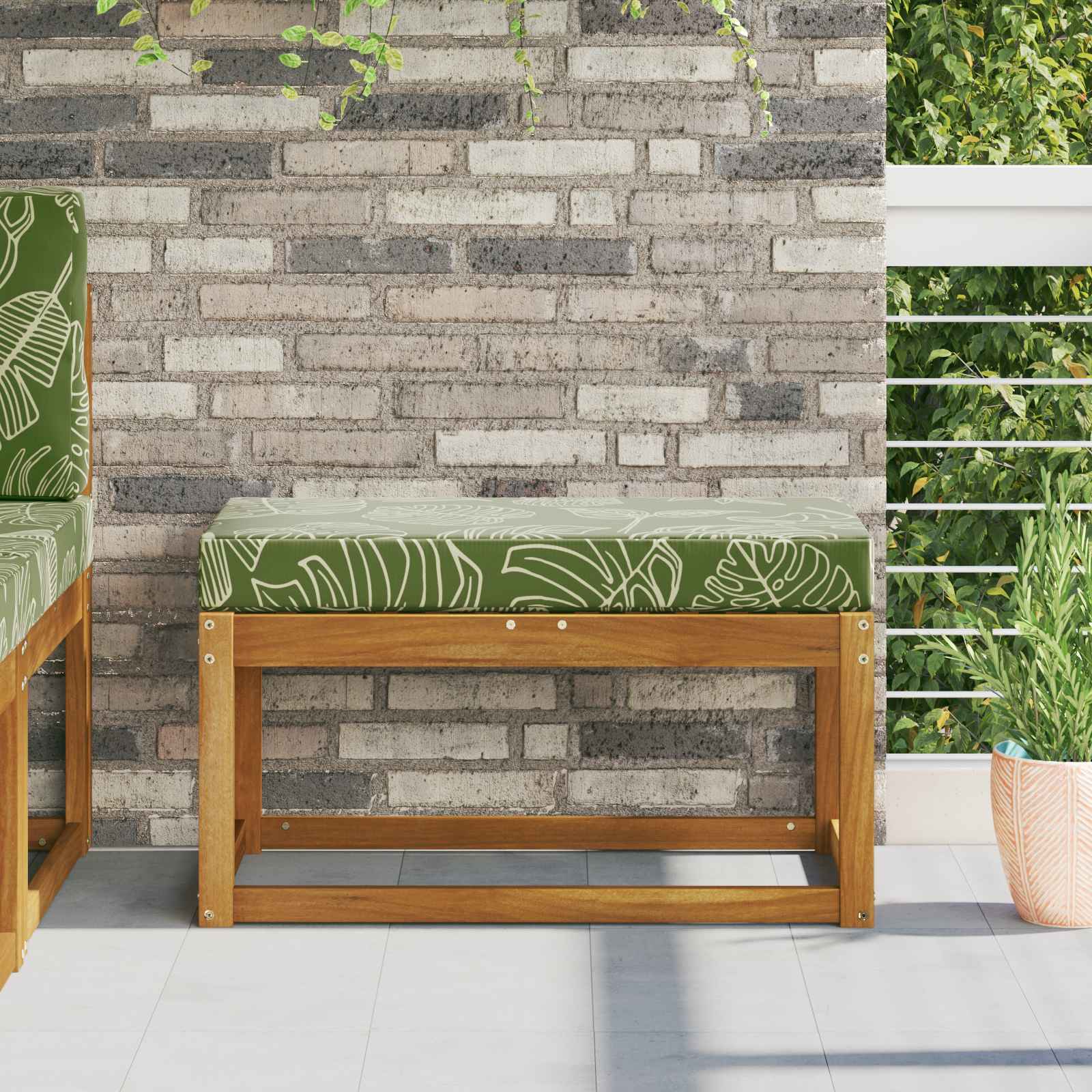 Sitzkissen Outdoor Grüne Blätter 80x40 cm