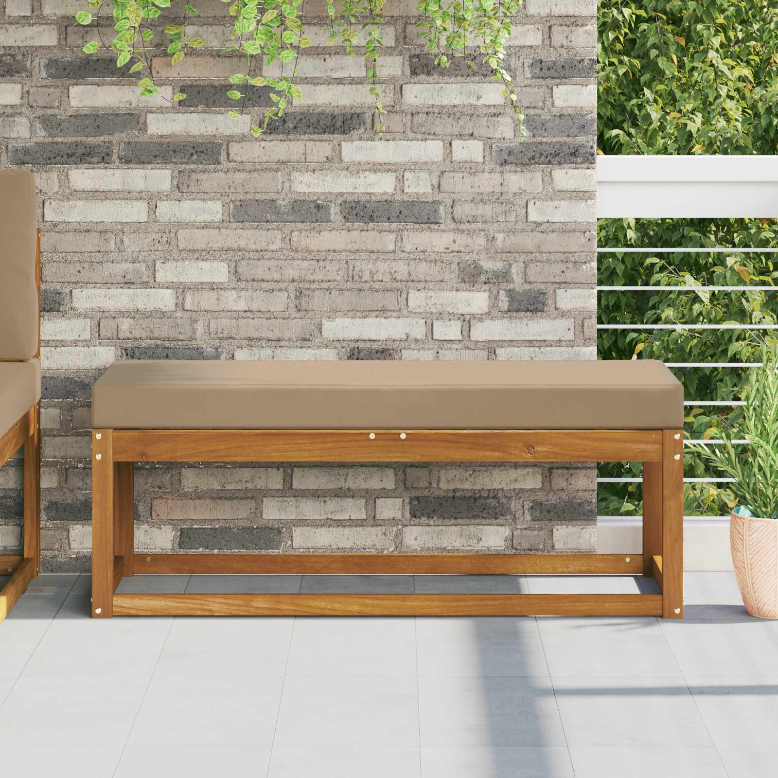 Outdoor Sitzkissen Taupe 111,5 cm
