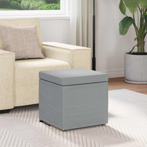Hellgrauer Hocker Stoff Pressholz 41x41x40cm