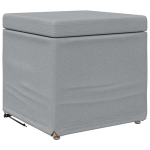 Hellgrauer Hocker Stoff Pressholz 41x41x40cm