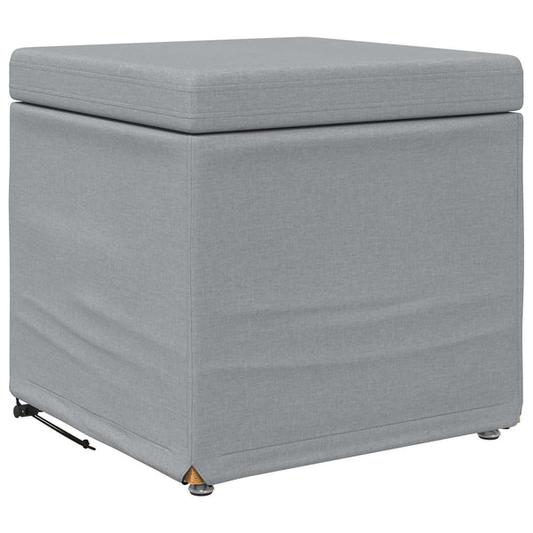 Hellgrauer Hocker Stoff Pressholz 41x41x40cm
