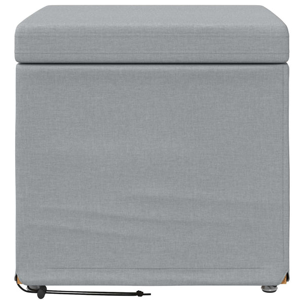 Hellgrauer Hocker Stoff Pressholz 41x41x40cm