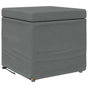 Dunkelgrauer Hocker, 41 cm, Stoff/Holz