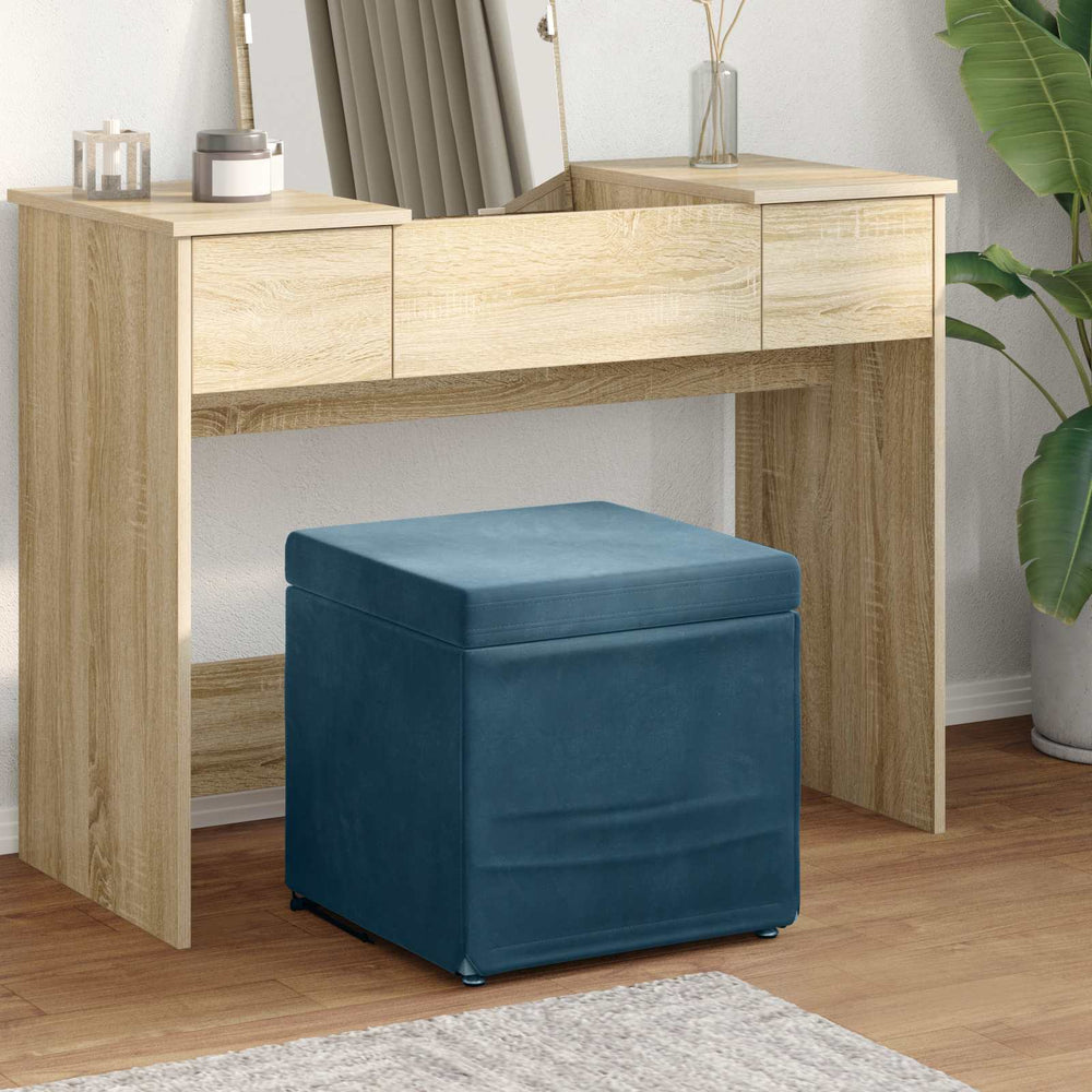 Blauer Samt Hocker 41x41x40cm