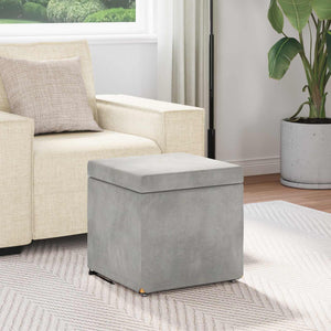 Hocker Hellgrau Samt 41x41 cm
