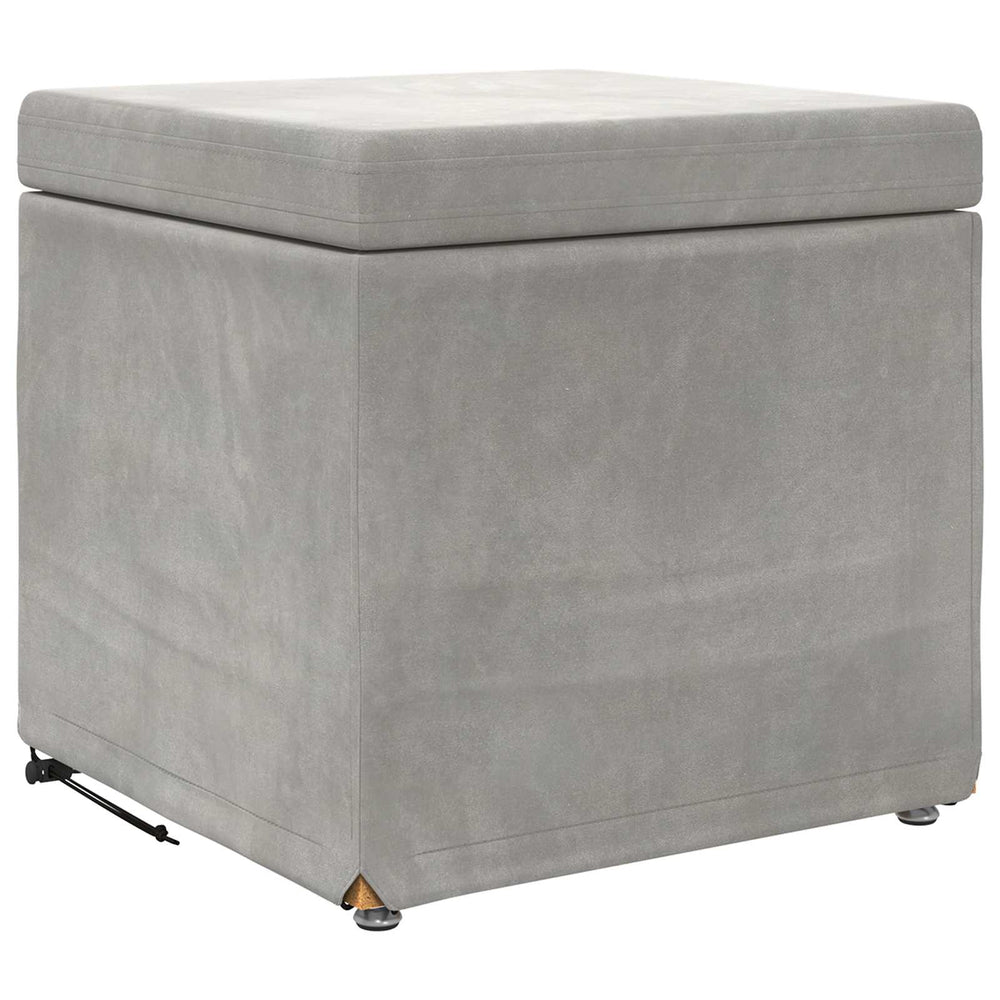 Hocker Hellgrau Samt 41x41 cm
