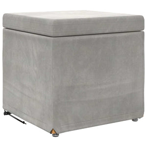 Hocker Hellgrau Samt 41x41 cm