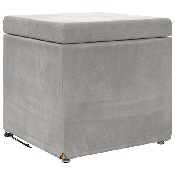 Hocker Hellgrau Samt 41x41 cm
