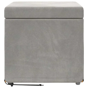 Hocker Hellgrau Samt 41x41 cm