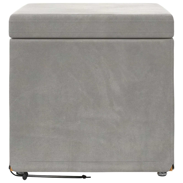 Hocker Hellgrau Samt 41x41 cm