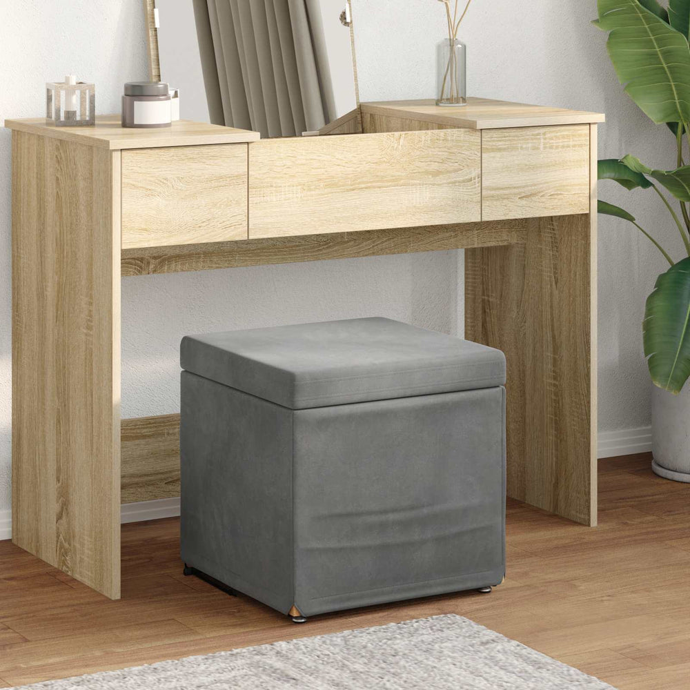 Dunkelgrauer Samt Hocker 41x41 cm