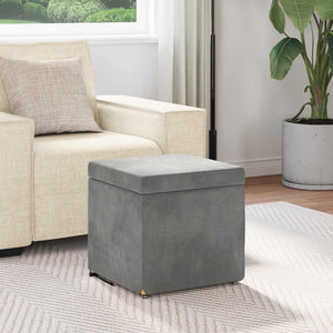 Dunkelgrauer Samt Hocker 41x41 cm