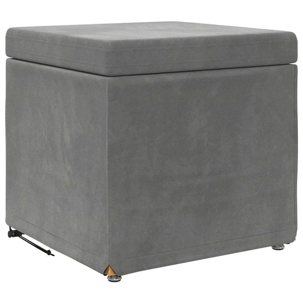 Dunkelgrauer Samt Hocker 41x41 cm