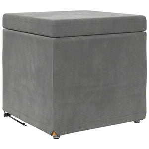 Dunkelgrauer Samt Hocker 41x41 cm