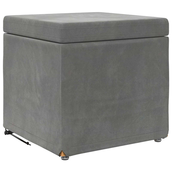 Dunkelgrauer Samt Hocker 41x41 cm