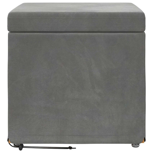 Dunkelgrauer Samt Hocker 41x41 cm