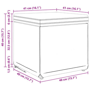 Dunkelgrüner Samt Hocker 41x41x40cm
