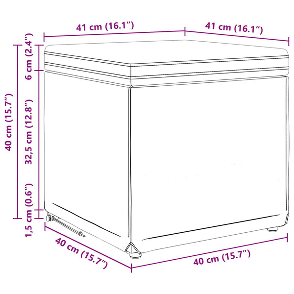 Dunkelgrüner Samt Hocker 41x41x40cm