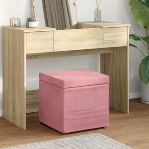 Rosa Samt Hocker 41x41 cm