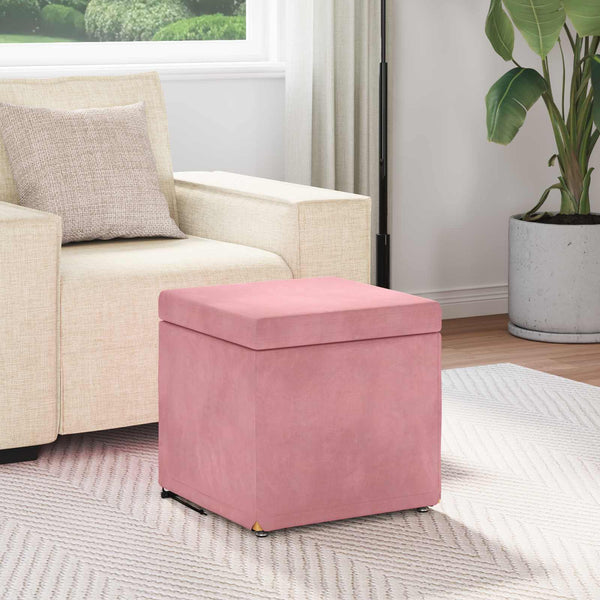 Rosa Samt Hocker 41x41 cm