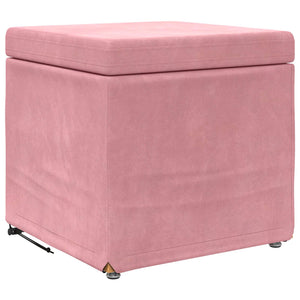 Rosa Samt Hocker 41x41 cm