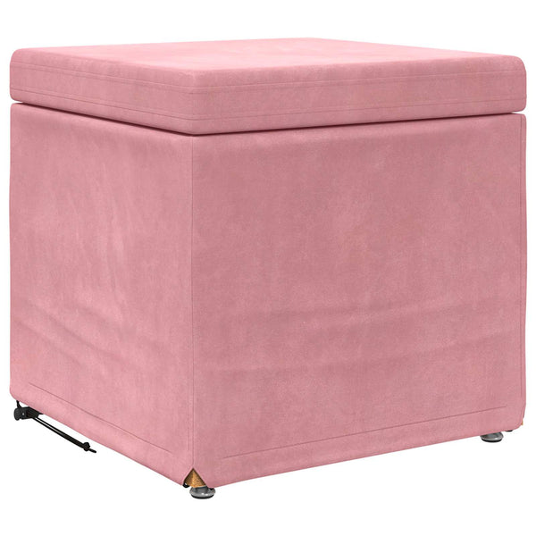 Rosa Samt Hocker 41x41 cm