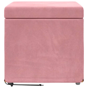 Rosa Samt Hocker 41x41 cm