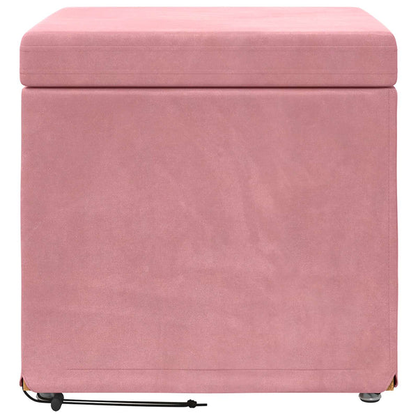 Rosa Samt Hocker 41x41 cm