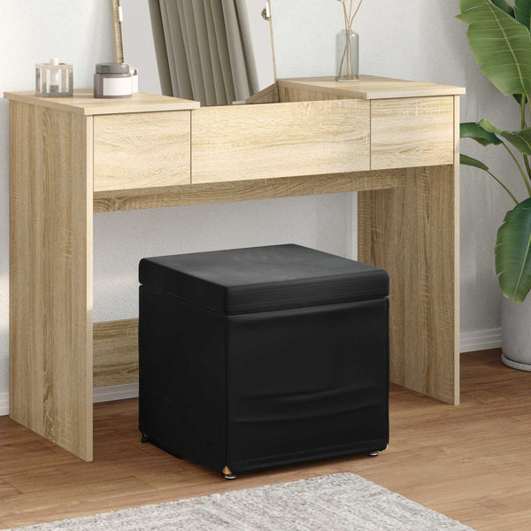 Schwarzer Samt Hocker 41x41x40cm