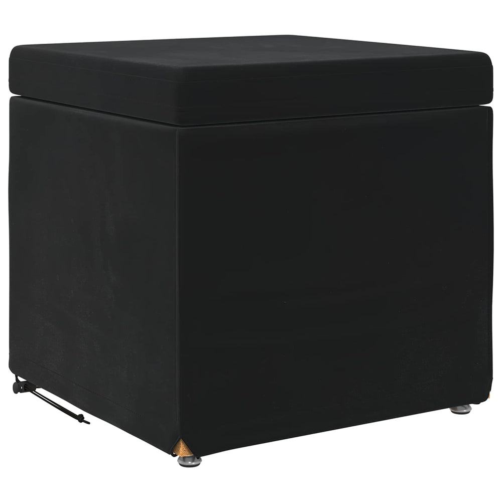 Schwarzer Samt Hocker 41x41x40cm