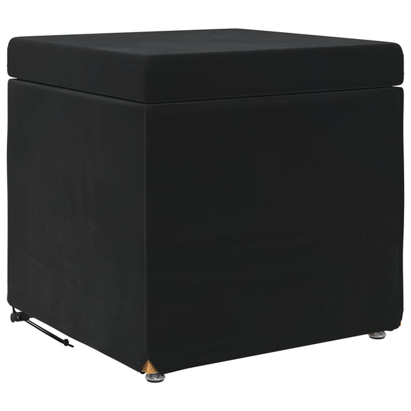 Schwarzer Samt Hocker 41x41x40cm