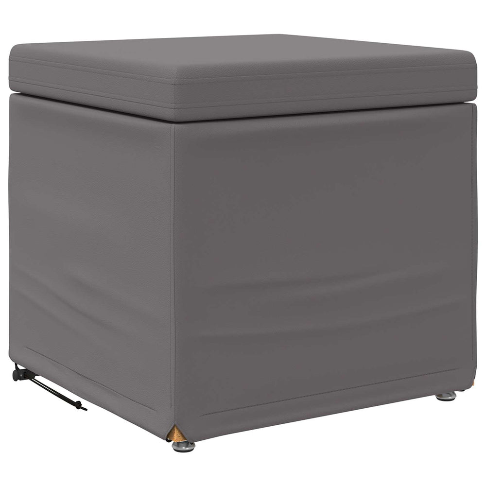 Grauer Hocker Kunstleder 41x41x40cm