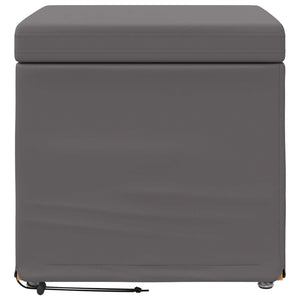 Grauer Hocker Kunstleder 41x41x40cm