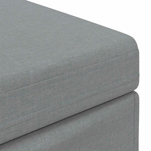 Hocker Hellgrau Stoff/Pressholz 61x41x40cm