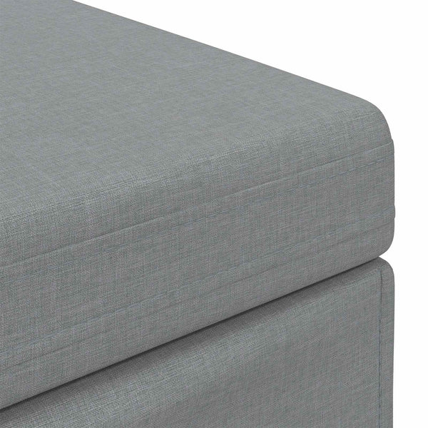 Hocker Hellgrau Stoff/Pressholz 61x41x40cm