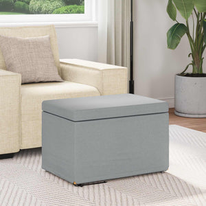 Hocker Hellgrau Stoff/Pressholz 61x41x40cm