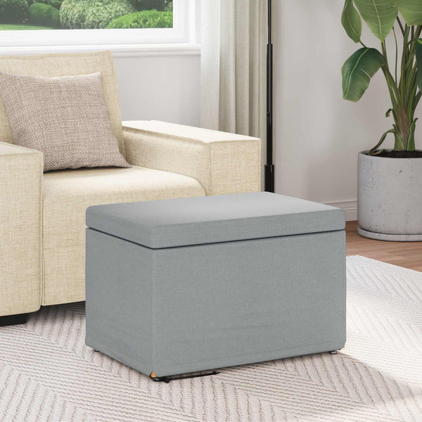 Hocker Hellgrau Stoff/Pressholz 61x41x40cm