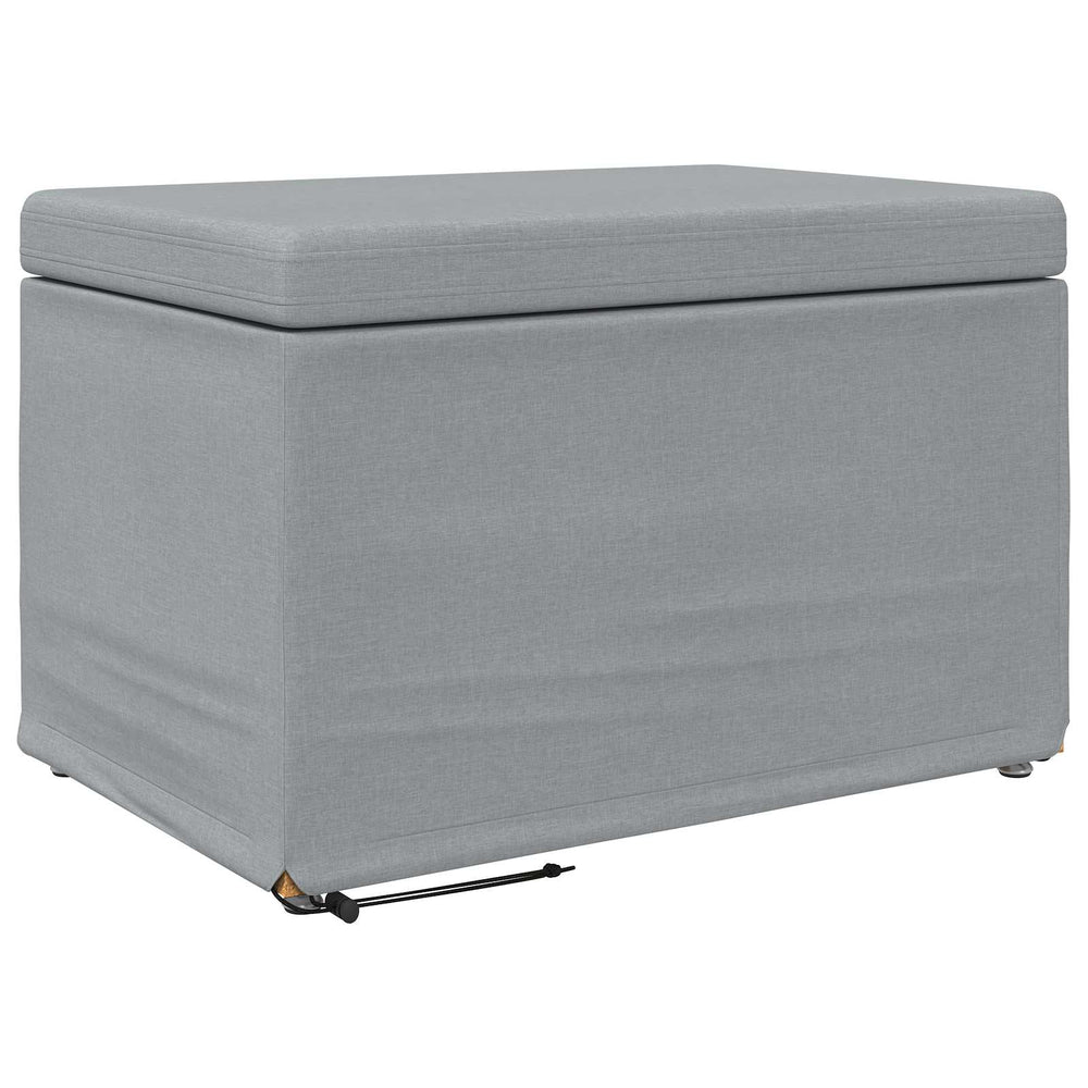 Hocker Hellgrau Stoff/Pressholz 61x41x40cm