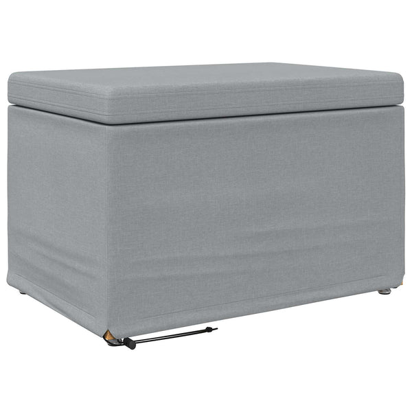 Hocker Hellgrau Stoff/Pressholz 61x41x40cm