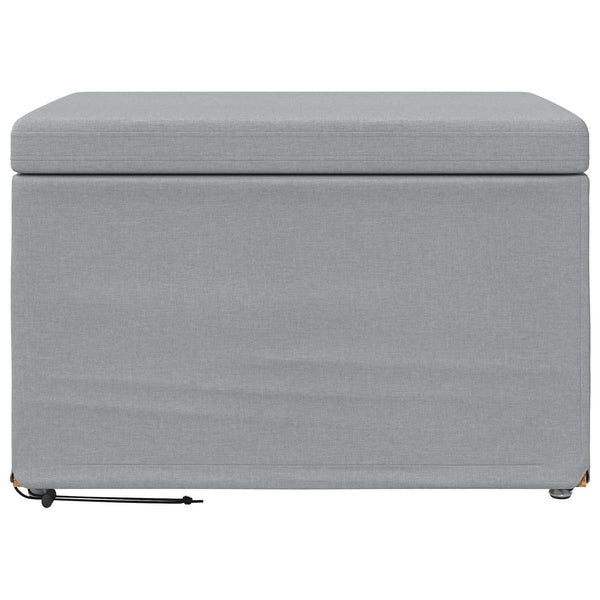 Hocker Hellgrau Stoff/Pressholz 61x41x40cm