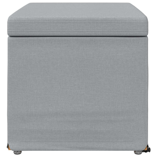Hocker Hellgrau Stoff/Pressholz 61x41x40cm